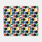 スカンジナビアバウハウスミッドセンチュリーパターン フリースブランケット (正面(横))