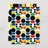 スカンジナビアバウハウスミッドセンチュリーパターン ポストカード (正面/裏面)