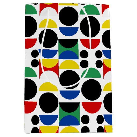 スカンジナビアバウハウスミッドセンチュリーパターン ミディアムペーパーバッグ (正面)