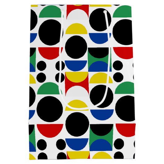 スカンジナビアバウハウスミッドセンチュリーパターン ミディアムペーパーバッグ (裏面)