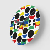 スカンジナビアバウハウスミッドセンチュリーパターン ラウンド壁時計 (傾斜)