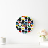 スカンジナビアバウハウスミッドセンチュリーパターン ラウンド壁時計 (ホーム)