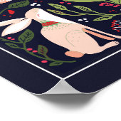 スカンジナビアバニーフラワーガーデン ポスター (角)