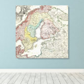 スカンジナビアフィンランドデンマークノルウェーの旧地図 キャンバスプリント (インサイチュ (ウッドフロア))