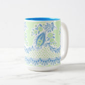 スカンジナビアフォークアクラシックートマグブルー ツートーンマグカップ (正面右)