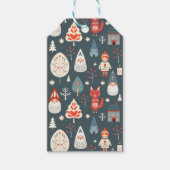 スカンジナビアフォークアートとクリスマス格言 ギフトタグ (正面)