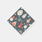 スカンジナビアフォークアートとクリスマス格言 スタンダードカクテルナプキン (角)