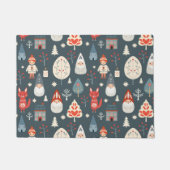 スカンジナビアフォークアートとクリスマス格言 ドアマット (正面)