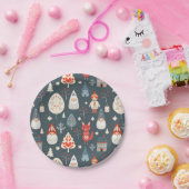 スカンジナビアフォークアートとクリスマス格言 ペーパープレート (パーティー)