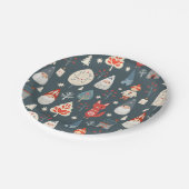 スカンジナビアフォークアートとクリスマス格言 ペーパープレート (アングル)