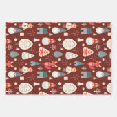 スカンジナビアフォークアートとクリスマス格言 ラッピングペーパーシート (正面3)