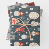 スカンジナビアフォークアートとクリスマス格言 ラッピングペーパーシート (インサイチュ)