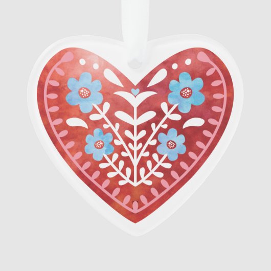 スカンジナビアフォークアートアクリルオーナメント オーナメント (正面)