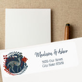 スカンジナビアフォークアートウォーターカラーウッドランドディアー ラベル