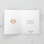 スカンジナビアフォークアートオータムカラー結婚ズ カード (内部)