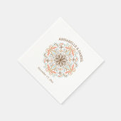 スカンジナビアフォークアートオータムカラー結婚ズ スタンダードカクテルナプキン (角)