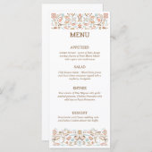 スカンジナビアフォークアートオータムカラー結婚ズ メニュー (正面/裏面)