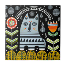 スカンジナビアフォークアートキャットガーデン