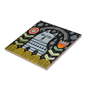 スカンジナビアフォークアートキャットガーデン タイル (側面)