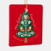 スカンジナビアフォークアートクリスマスツリーオーナメント セラミックオーナメント (右)