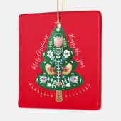 スカンジナビアフォークアートクリスマスツリーオーナメント セラミックオーナメント (左)