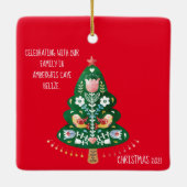 スカンジナビアフォークアートクリスマスツリーオーナメント セラミックオーナメント (裏面)