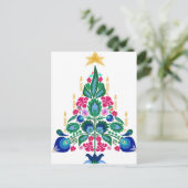スカンジナビアフォークアートクリスマスツリーズ&ダラホース シーズンポストカード (スタンド正面)