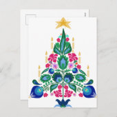 スカンジナビアフォークアートクリスマスツリーズ&ダラホース シーズンポストカード (正面/裏面)