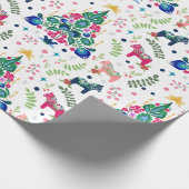 スカンジナビアフォークアートクリスマスツリーズ&ダラホース ラッピングペーパー (角)