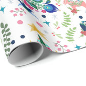 スカンジナビアフォークアートクリスマスツリーズ&ダラホース ラッピングペーパー (ロールコーナー)