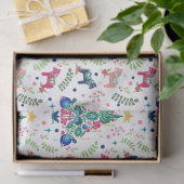 スカンジナビアフォークアートクリスマスツリーズ&ダラホース 薄葉紙 (ギフト)