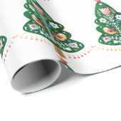 スカンジナビアフォークアートクリスマスツリーラッピングパペ ラッピングペーパー (ロールコーナー)