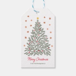 スカンジナビアフォークアートクリスマスツリー名前をカスタムする ギフトタグ