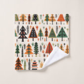 スカンジナビアフォークアートクリスマスパターン バスタオルセット (ウォッシュタオル)