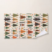 スカンジナビアフォークアートクリスマスパターン バスタオルセット (ハンドタオル)