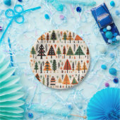 スカンジナビアフォークアートクリスマスパターン ペーパープレート (パーティー)