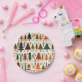 スカンジナビアフォークアートクリスマスパターン ペーパープレート (パーティー)