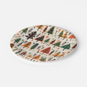 スカンジナビアフォークアートクリスマスパターン ペーパープレート (アングル)