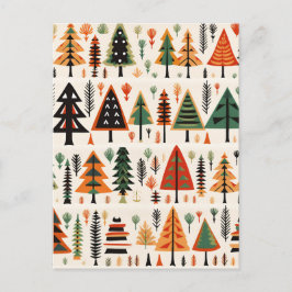 スカンジナビアフォークアートクリスマスパターン ポストカード