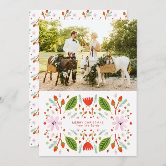 スカンジナビアフォークアートクリスマスフレーム シーズンカード (正面/裏面)