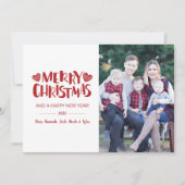スカンジナビアフォークアートクリスマスホリデーフォトカード 招待状 (正面)