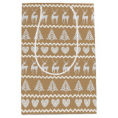 スカンジナビアフォークアートクリスマス ミディアムペーパーバッグ (正面)