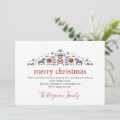 スカンジナビアフォークアートダラホースフォトクリスマス シーズンカード (スタンド正面)