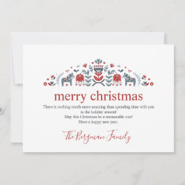 スカンジナビアフォークアートダラホースフォトクリスマス シーズンカード