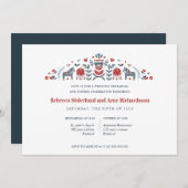 スカンジナビアフォークアートダラホースリハーサルディナー 招待状 (正面/裏面)