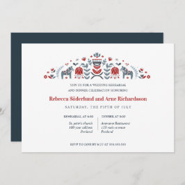 スカンジナビアフォークアートダラホースリハーサルディナー 招待状