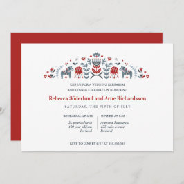 スカンジナビアフォークアートダラホースリハーサルディナー 招待状