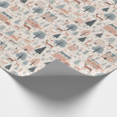 スカンジナビアフォークアートデアーズパインツリーズ ラッピングペーパー (角)