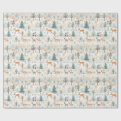 スカンジナビアフォークアートデアーズパインツリーズ ラッピングペーパー (フラット)