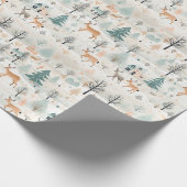 スカンジナビアフォークアートデアーズパインツリーズ ラッピングペーパー (角)